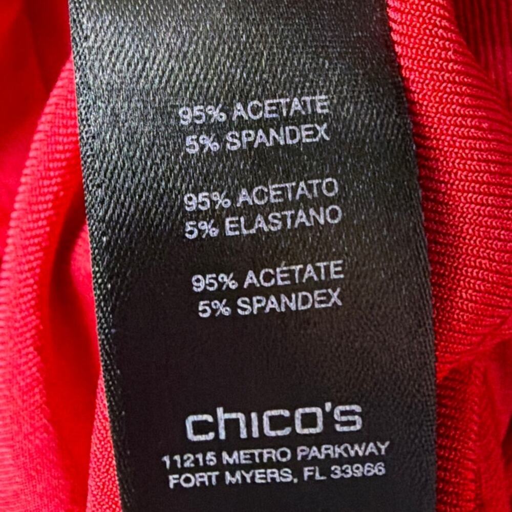 Chico's Travelers Liquid Knit Jacket Red SZ XL Red Wrinkle Free Travel Resort - Picture 7 of 8